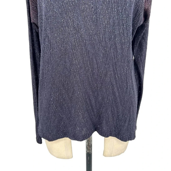 Generation Love Pointelle Lurex Metallic Navy Blue‎ Sweater Size XS / S - Picture 3 of 8